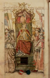 Frederik III omringd door keurvorsten